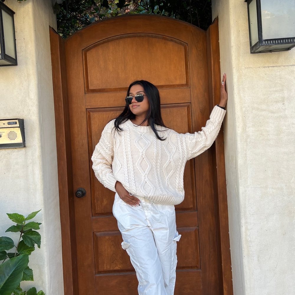 Cozy Cream Cable Knit Sweater